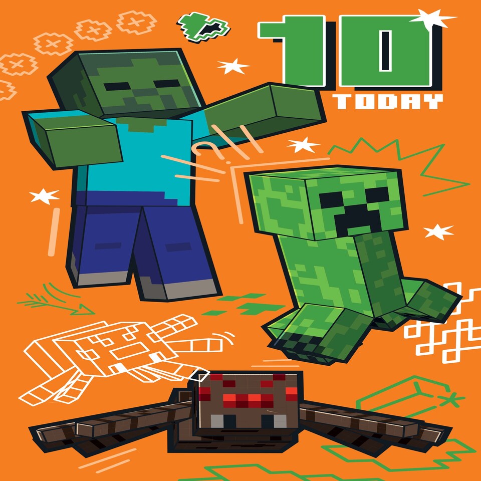 image 1 of Minecraft Age 10 Birthday Card