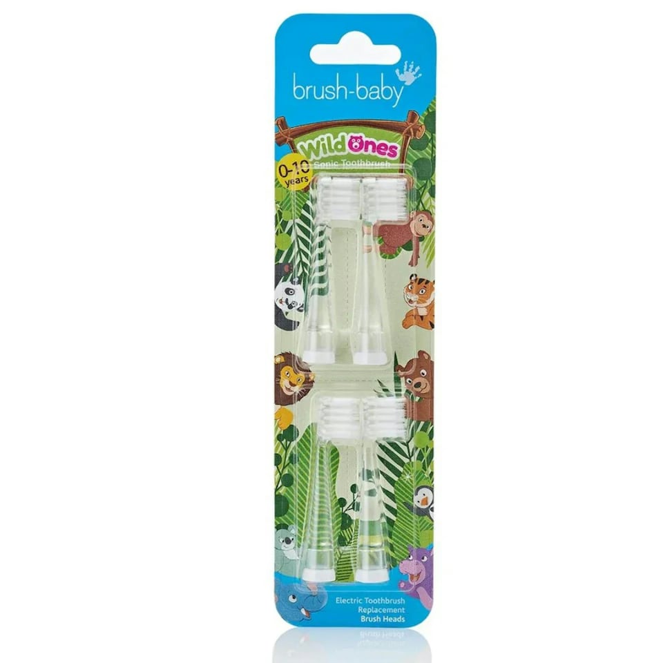 image 1 of Brush Baby WildOnes™ Replacement Kids Electric Toothbrush Heads (4 Pack)