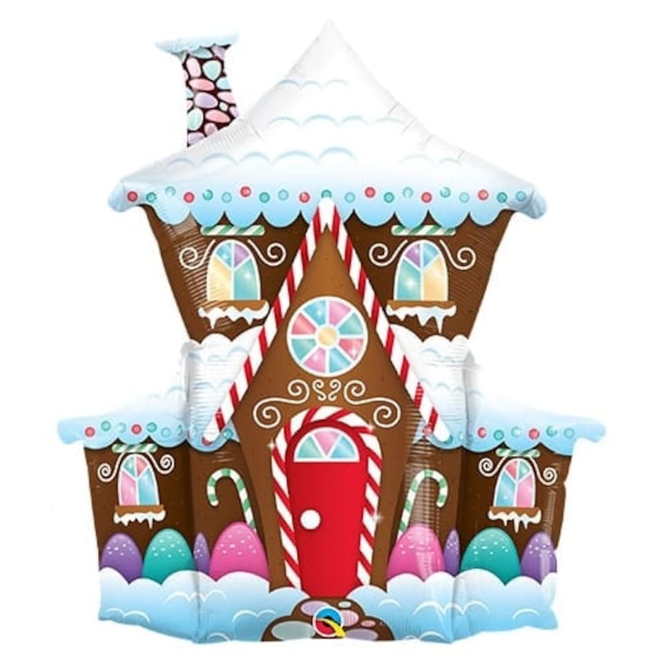 Christmas Decorated Gingerbread House Helium Foil Giant Qualatex Balloon 94cm / 37 in