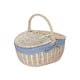 image 9 of White Wash Finish Oval Wicker Basket with Lining Red | Red And White Checked | One Size