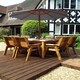 image 1 of Eight Seater Square Table Set with Cushion - W250 x D250 x H98 - Fully Assembled - Grey