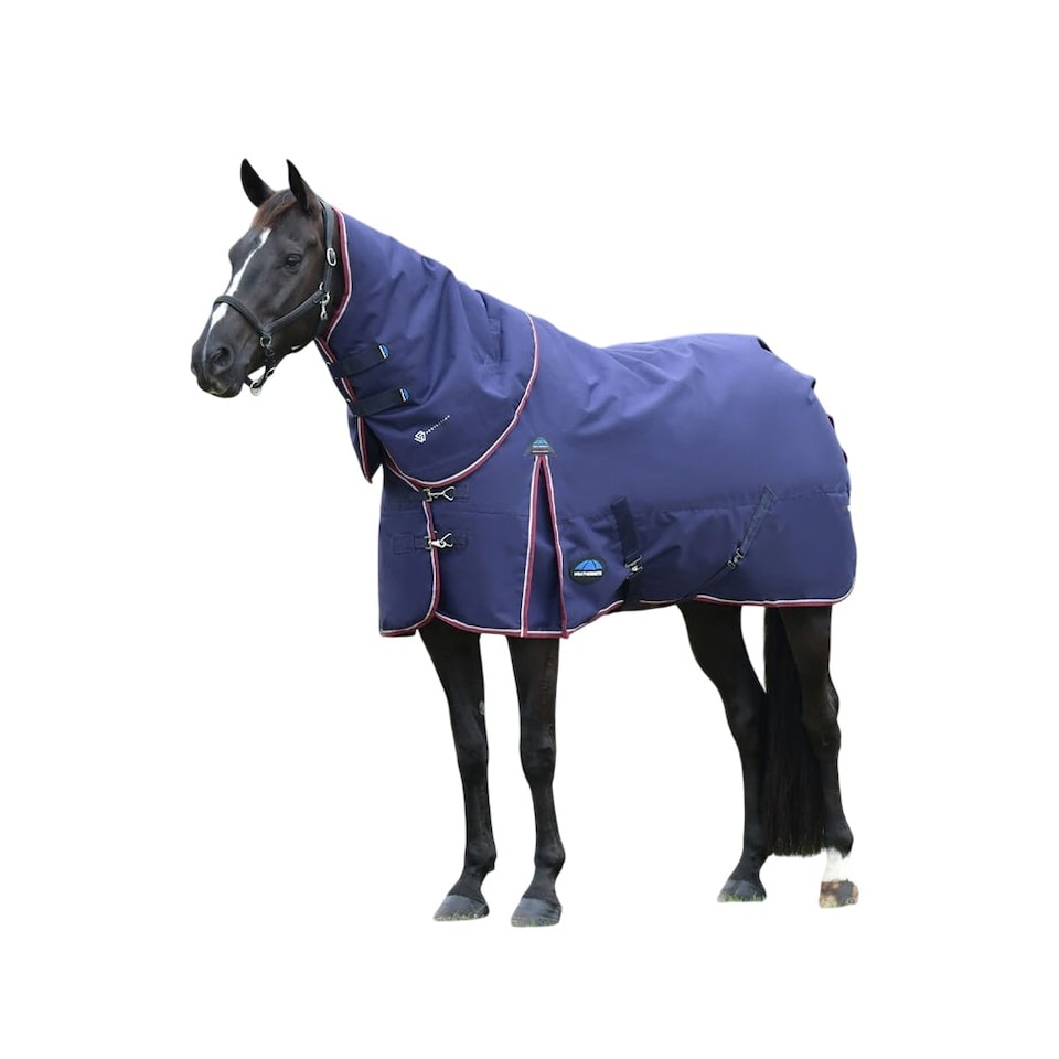 image 1 of Weatherbeeta Comfitec Essential Detachable Neck 220g Horse Turnout Rug | Red | Navy/Burgundy | 6Ft | 1