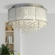 image 4 of 3Lt Ceiling Flush - Wrapped Chiffon Shade & Glass Drops
