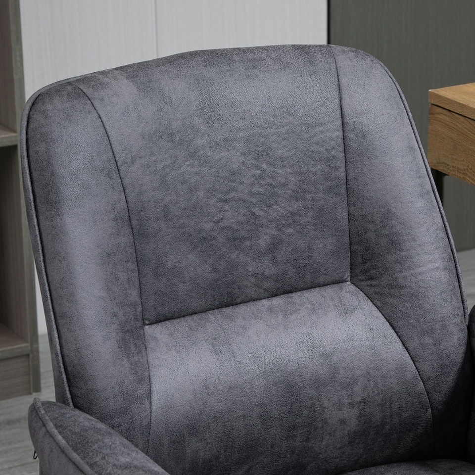 image 1 of Vinsetto Swivel Computer Office Chair Mid Back Desk Chair for Home, Deep Grey