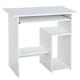 image 1 of HOMCOM Compact Small Computer Table Wooden Desk Keyboard Tray Storage White