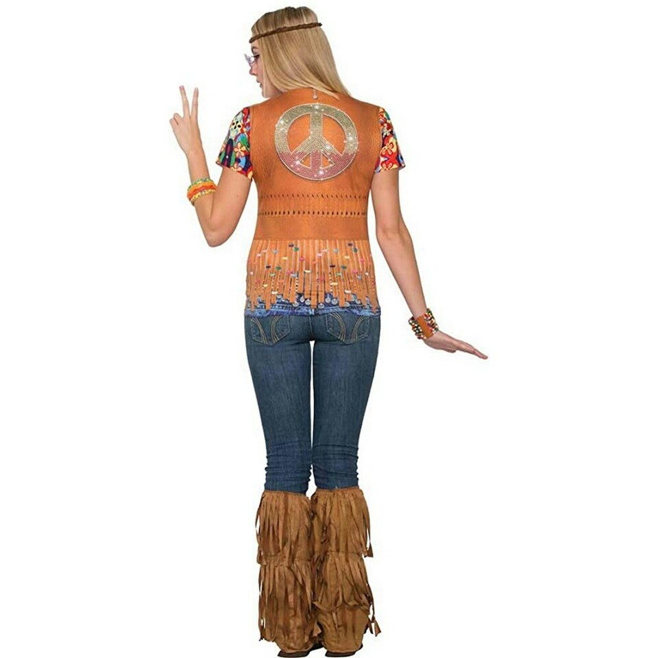 image 1 of Bristol Novelty Womens/Ladies Hippie Gal 3D T-Shirt - Multicoloured - 10-14 UK One Size