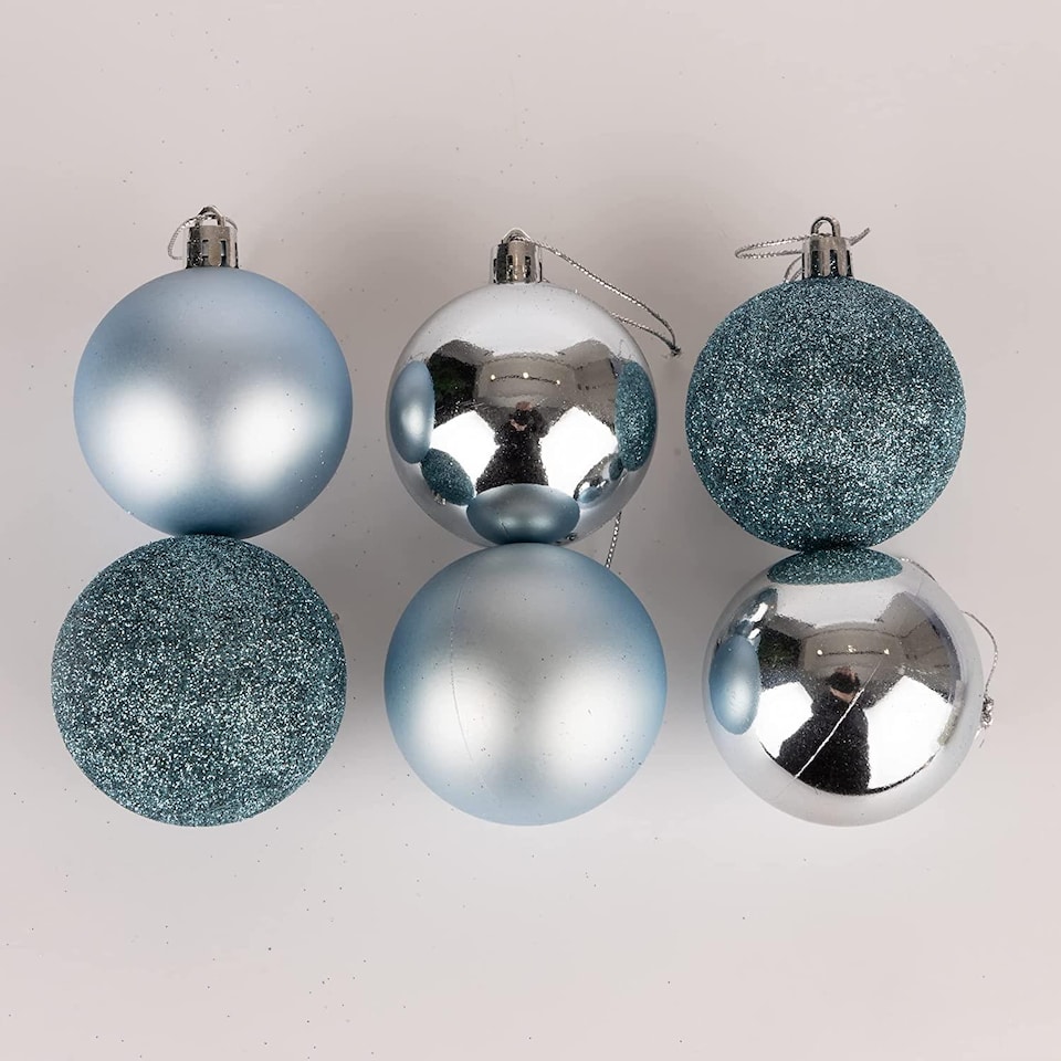image 1 of 50mm/18Pcs Christmas Baubles Shatterproof Light Blue,Tree Decorations