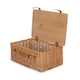 image 6 of Double Steamed Empty Picnic Basket with Pinewood Lid Brown | S