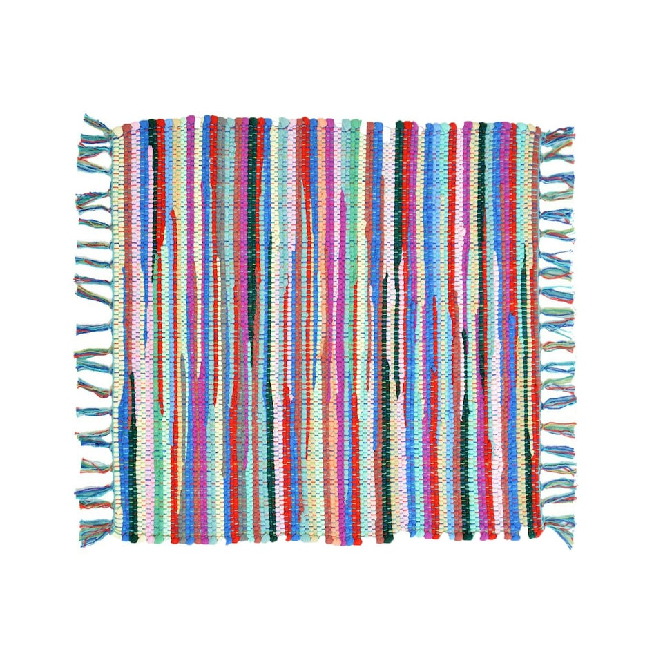 image 1 of Chindi Rag Rug - 50 x 80cm Fringed