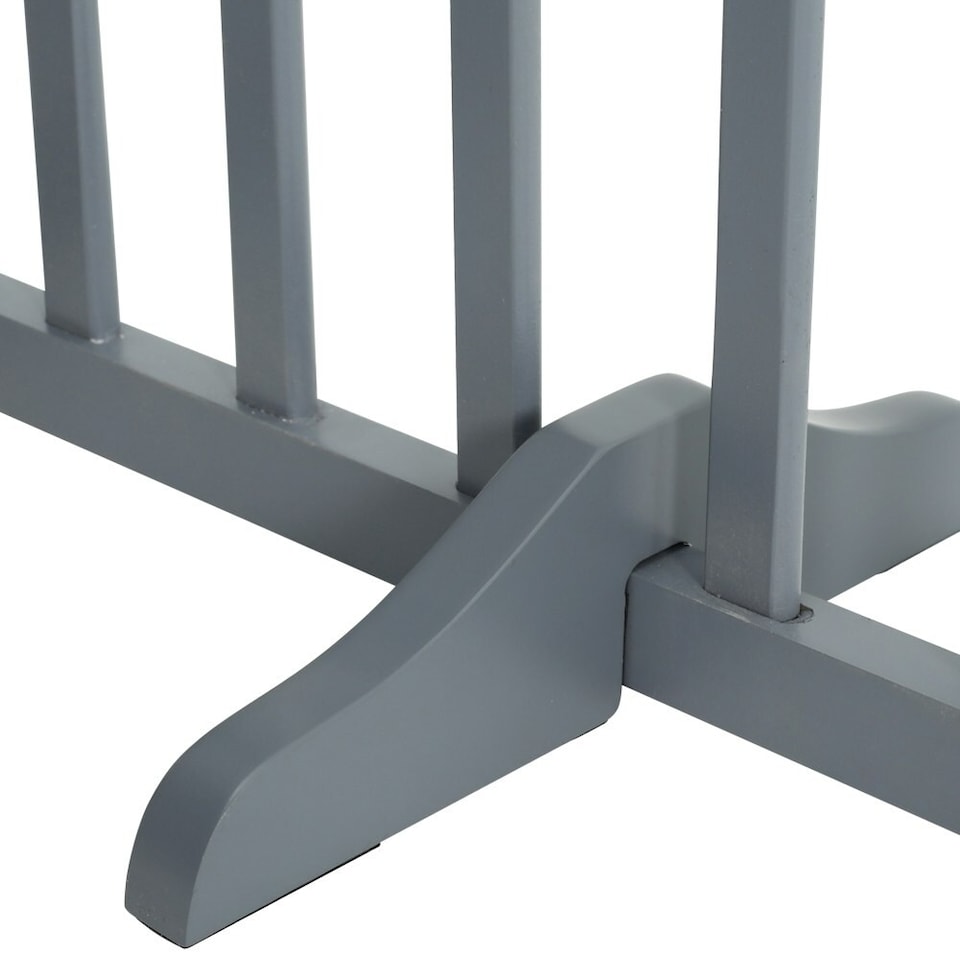 image 1 of Living and Home Wooden Foldable Freestanding 3 Panel Pet Gate - Grey