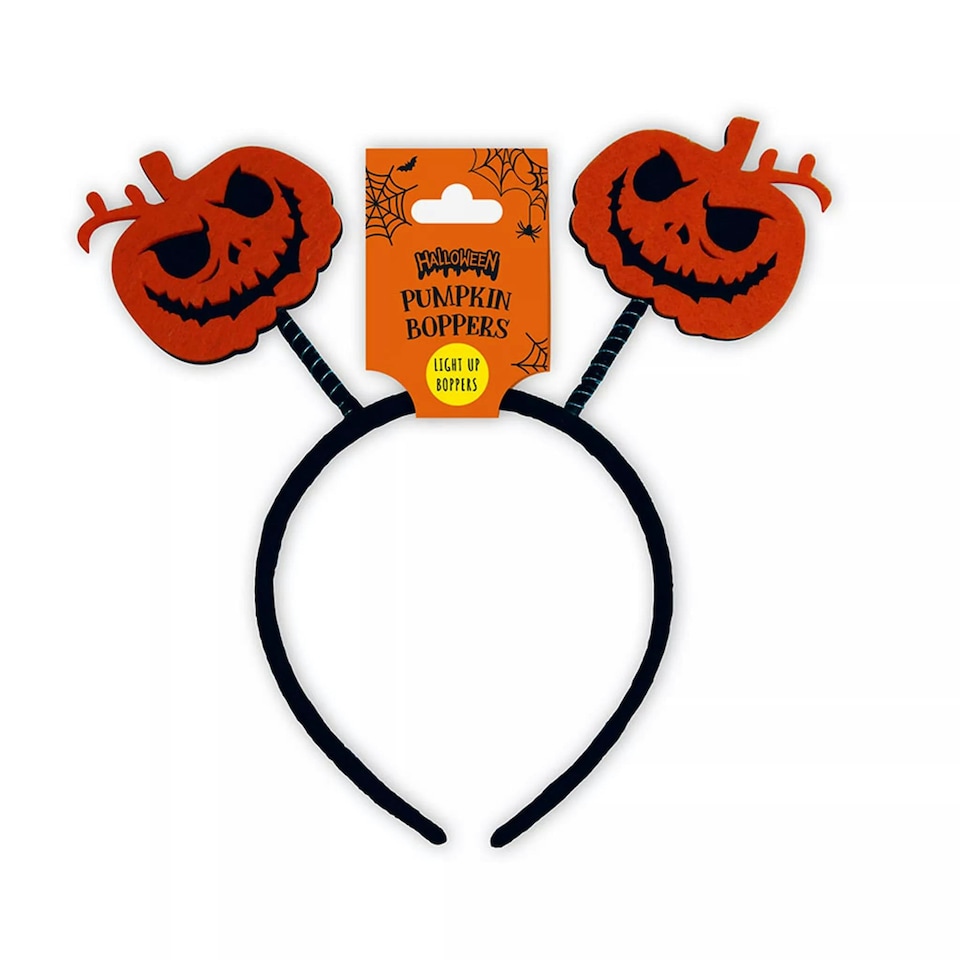 Pack of 12 Halloween Pumpkin Light Up Head Boppers
