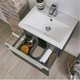 image 3 of 1200mm Bathroom Wall Mounted Drawer Unit and Twin Ceramic Basin - Matt Dark Grey (Central) - Brassware Not Included Grey