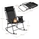 image 4 of Yaheetech 65.5 cm W  Foldable Rocking Lounger with Pillow-Black | Black | Black | One Size | 1