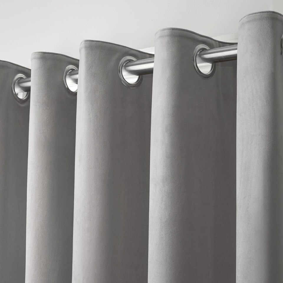 image 1 of Laurence Llewelyn-Bowen Montrose Eyelet Curtains Silver