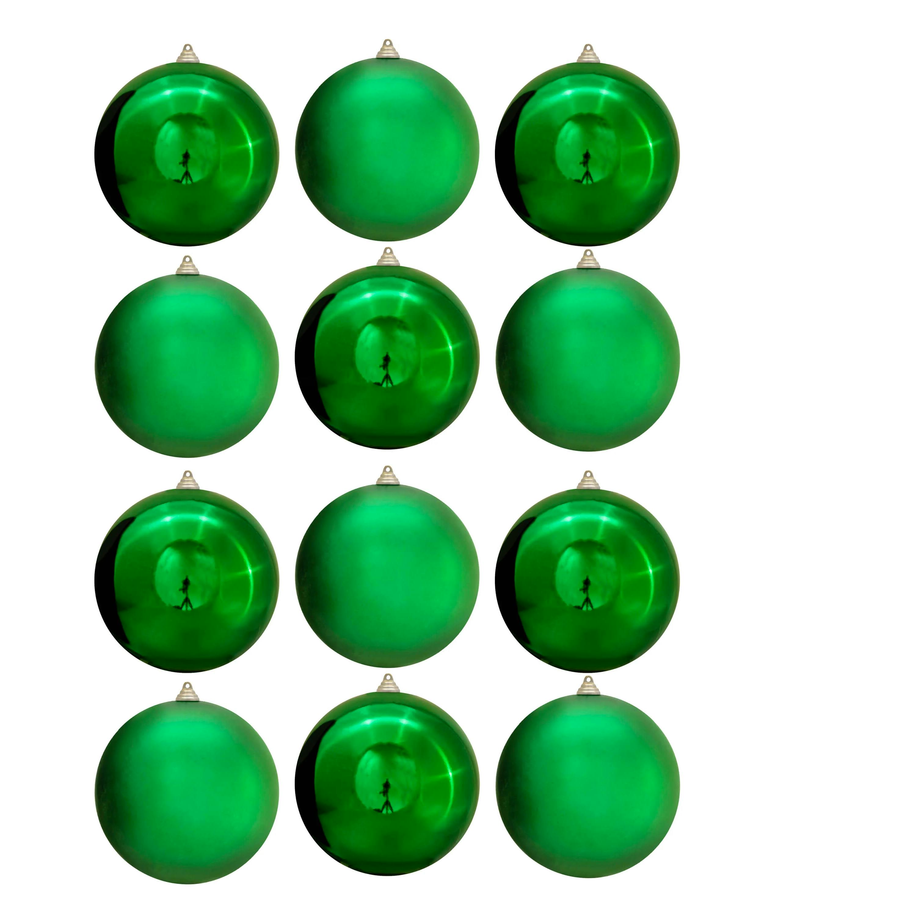 Christmas Tree World 20cm Bauble Set Shiny/Matt (12 pc) - Green