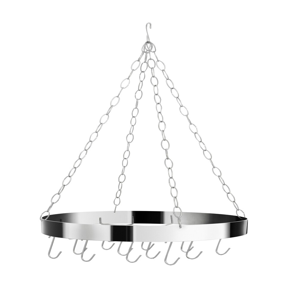 image 1 of Valen Matt Chrome Round Ceiling Rack Silver