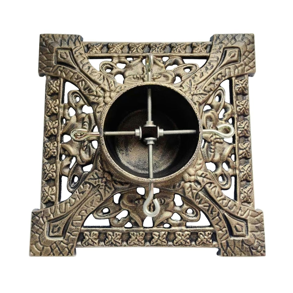 image 1 of Holly International Cast Iron Christmas Tree Stand for Real Trees up to 8ft - Victorian Gold