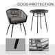 image 6 of Outsunny 3 PCS Patio Resin Wicker Hand Woven Bistro Set 2 Chairs 1 Coffee Table