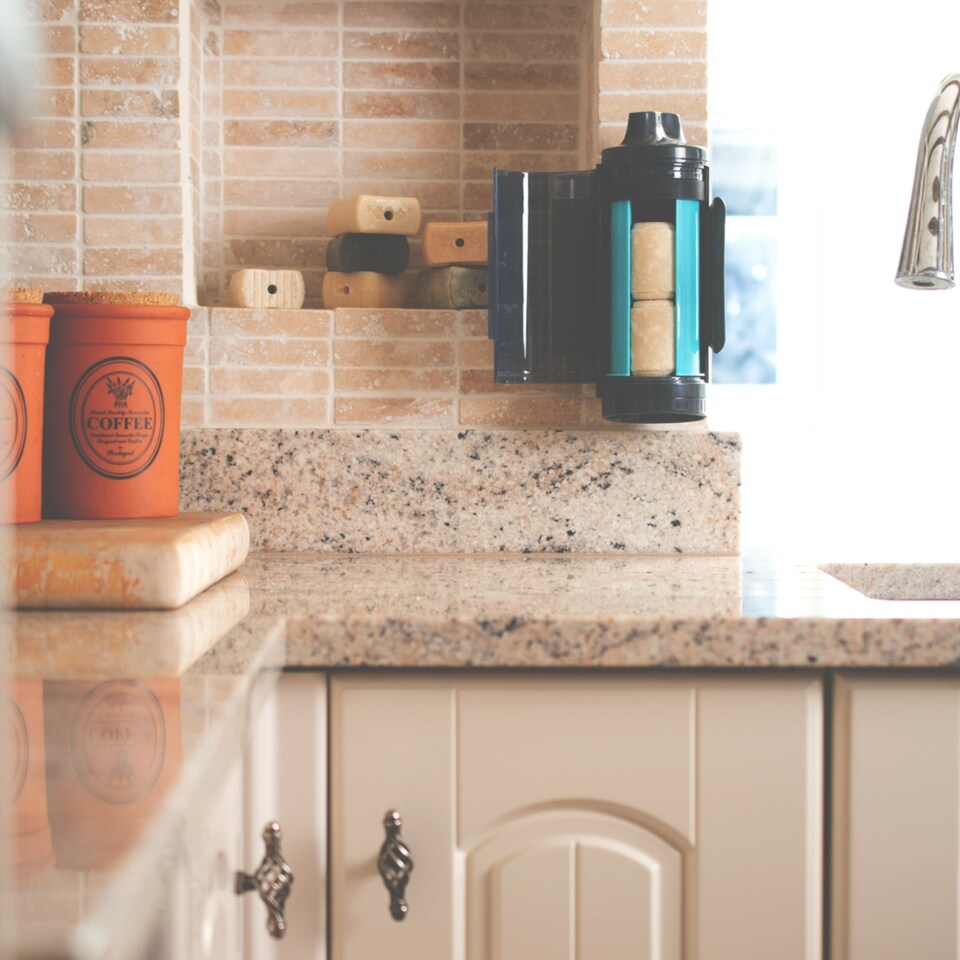 image 1 of SNOAP Dispenser (Anthracite Grey) with wall mount and 2 Soaps