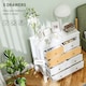 image 4 of HOMCOM Fluted Bedroom Chest of Drawers w/ 5 Drawers Gold Tone Handles White