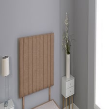 Brown Linen 9 Panel Headboard Brown | 3FT Single 26"inch Headboard