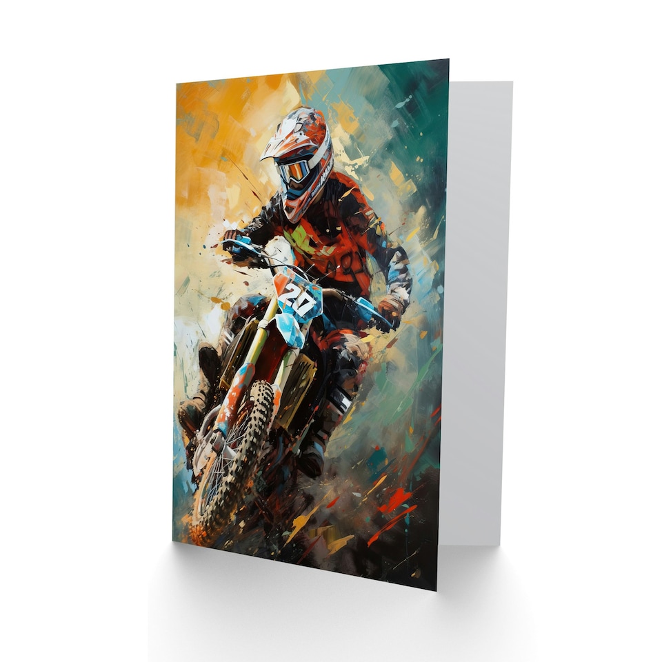 image 1 of Motocross Fan Motorcycle Dirt Bike Him Husband Dad Card