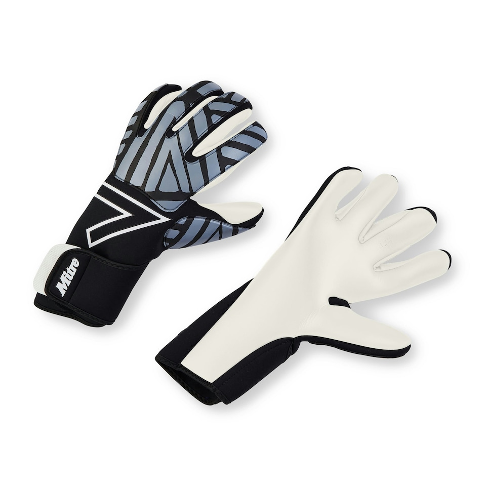 2024 MITRE GOALKEEPING GLOVE IMPEL BLACK/GREY - SIZE 9 - PAIR - MGKG209 N/A