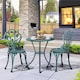 image 3 of Yaheetech 3 Piece Patio Bistro Table Set with Umbrella Hole-Green | Green | Green | 1