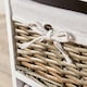 image 4 of Wooden Chest Of Drawer Storage Unit Willow Wicker Baskets Bedside Fully Assembled | White