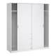 image 4 of Naia Wardrobe with 2 Sliding Doors 1 Door 3 Drawers in White High Gloss