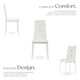 image 3 of Dining Chair Set - high backrest, slim steel legs & rhinestone highlights | White | white | 4