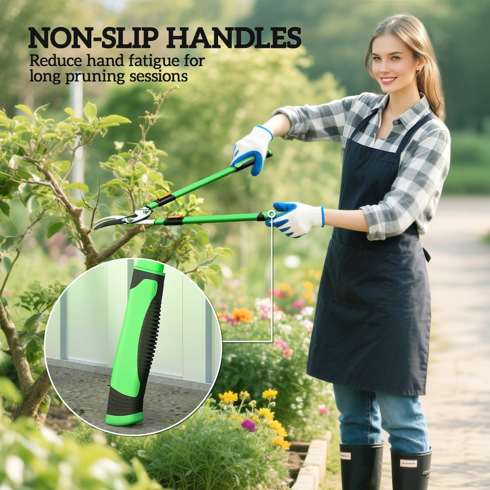 image 1 of Outsunny Telescopic Bypass Loppers, 64.5-90 cm Extendable Garden Loppers
