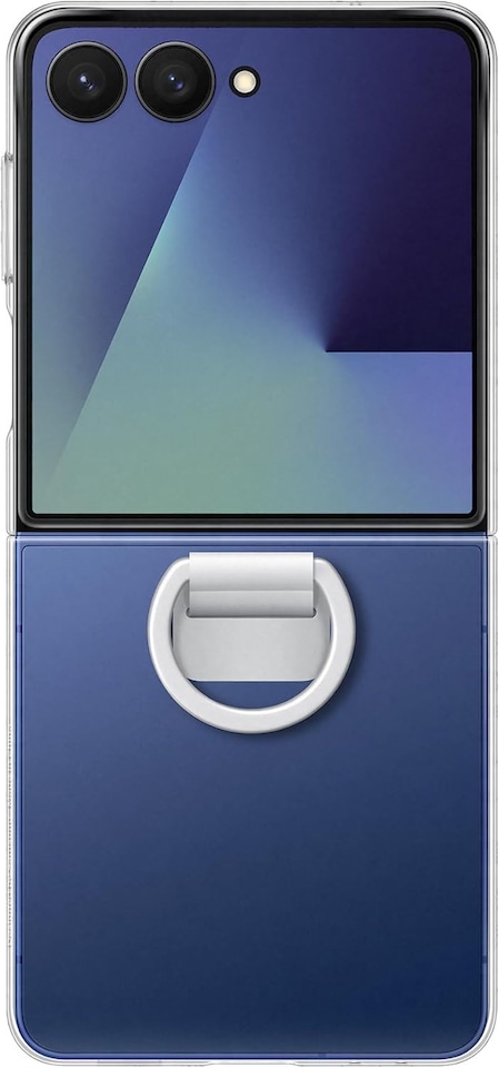 image 1 of Samsung Galaxy Z Flip 7 6.9 Clear Case with Ring - EF-QF766CTEGWW