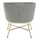 image 5 of Interiors by Premier Grey Chair With Metal Frame, Comfy Grey Outdoor Velvet Chair Metal, Effortless Cleaning Velvet Chair
