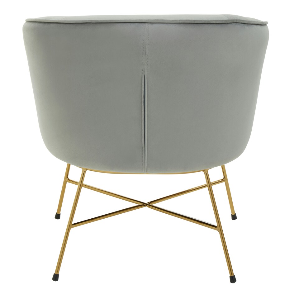 image 1 of Interiors by Premier Grey Chair With Metal Frame, Comfy Grey Outdoor Velvet Chair Metal, Effortless Cleaning Velvet Chair