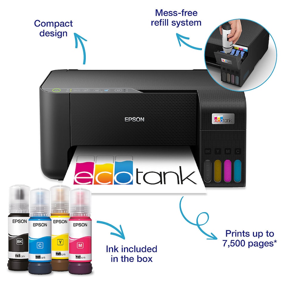 image 1 of Epson EcoTank ET-2862 5760 x 1440 DPI A4 Wireless Multifunction Colour Inkjet Printer