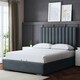 image 5 of Evangeline Divan Bed with Upholstered Headboard - Grey (Steel) - Super King / 6ft