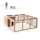 image 5 of PawHut Rabbit Hutch Outdoor, Guinea Pig House, Bunny Run Cage with Openable Top for 1-2 Rabbits, 123 x 120 x 52cm, Yellow