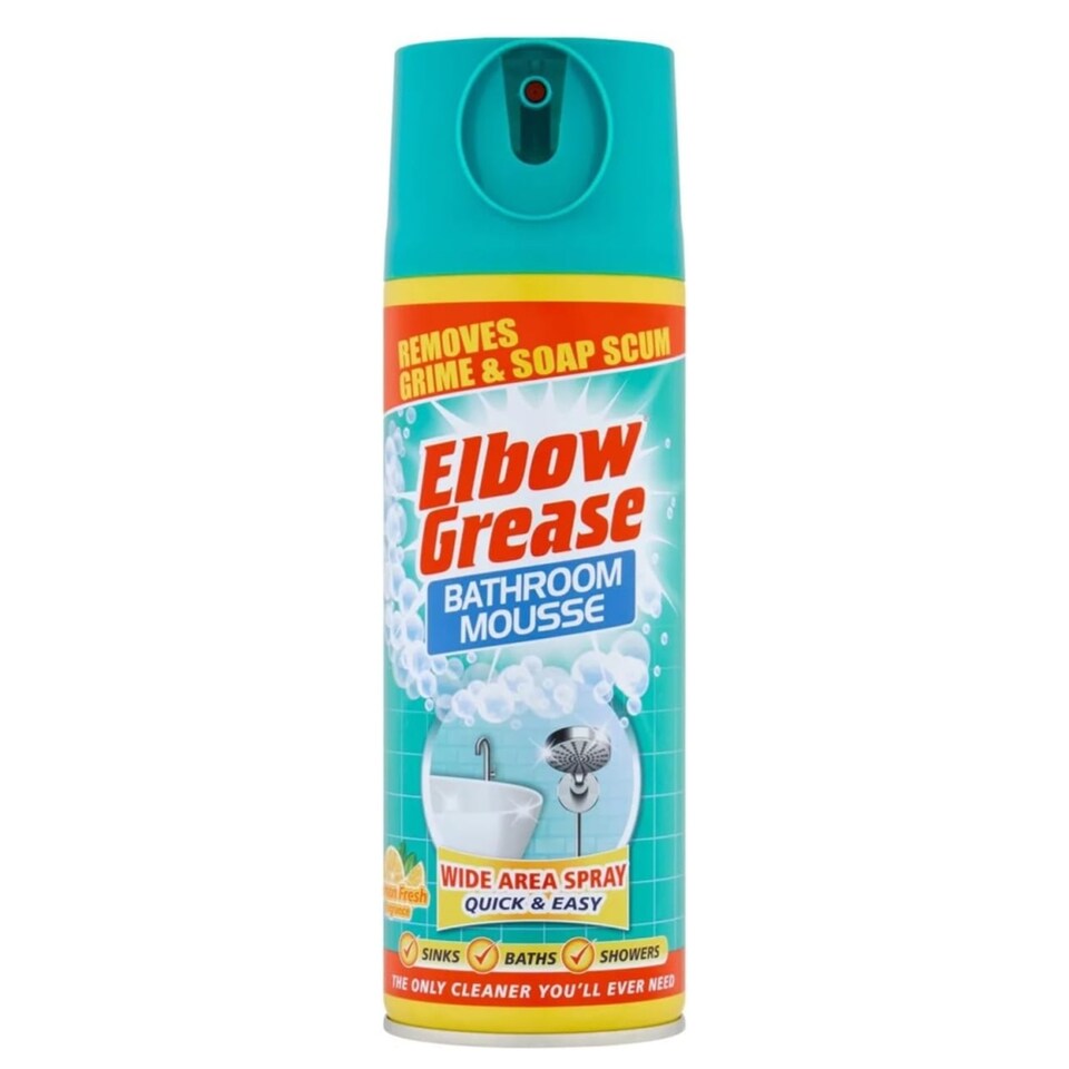 image 1 of Elbow Grease Lemon Fresh Fragrance Bathroom Mousse Spray Cleaner 400ml