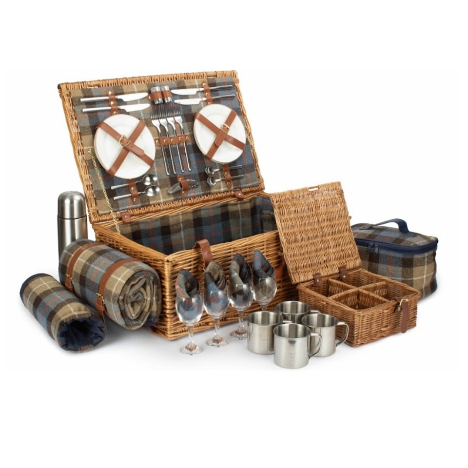 image 1 of Deluxe 4 Person Ravenstor Fitted Wicker Picnic Basket
