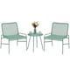 image 1 of Outsunny Rattan Bistro Set with 2 Chairs & Round Table for Patio | Green | Green | 58 x 67 x 75 cm (chair), 46 x 46 x 46 cm (table)