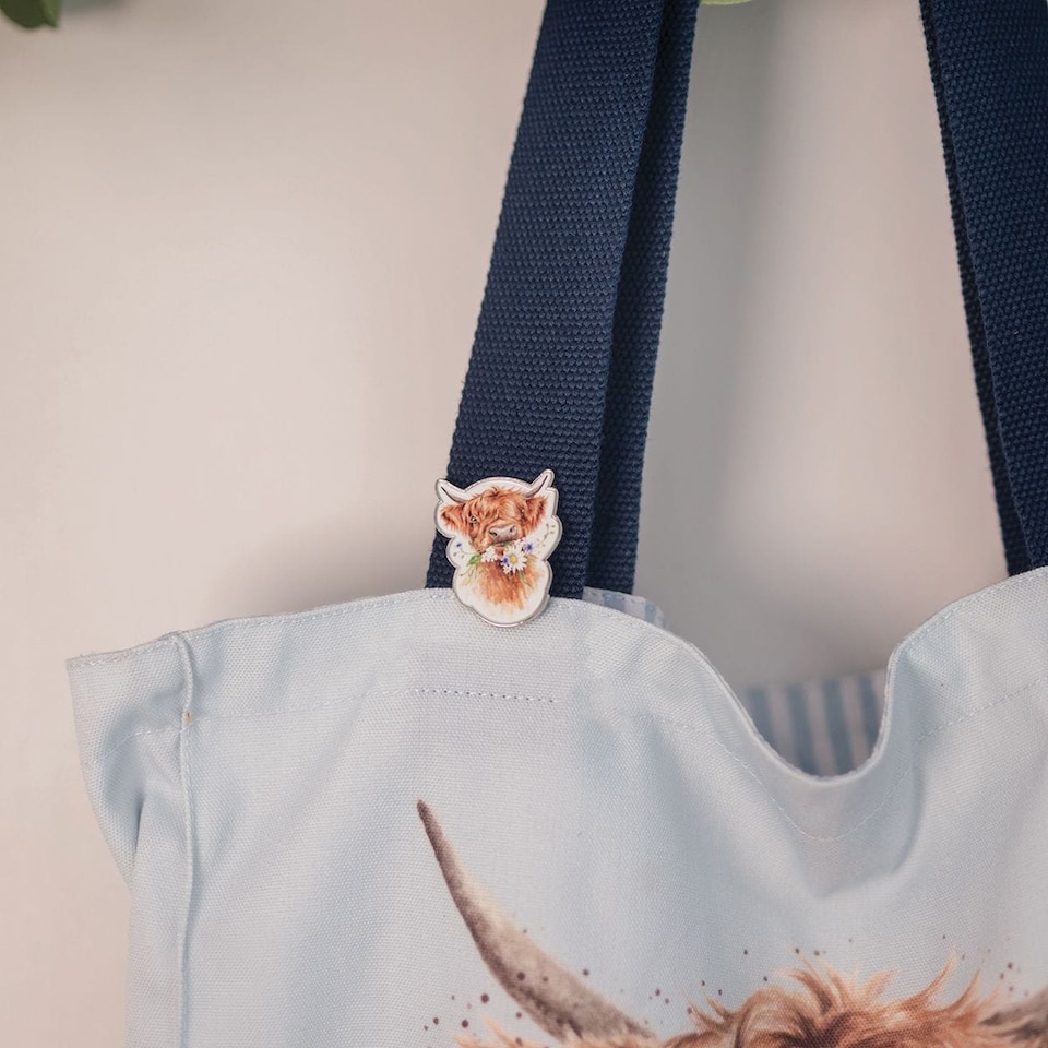 image 1 of Wrendale Designs Highland Cow Pin Badge
