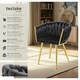 image 2 of Dining Chair Astano - padded, velvet, knot design, continuous backrest - Set of 2 Black | Black/Gold
