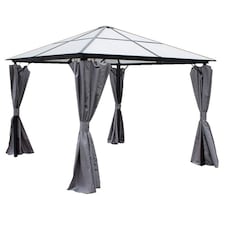 Peninsula Polycarbonate Gazebo - L260 x W260 x H260 cm - Grey
