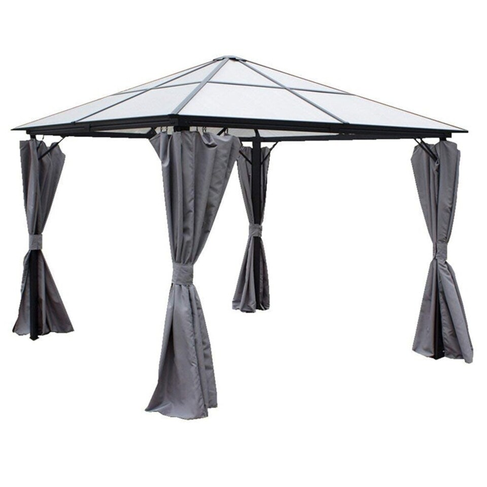 image 1 of Peninsula Polycarbonate Gazebo - L260 x W260 x H260 cm - Grey