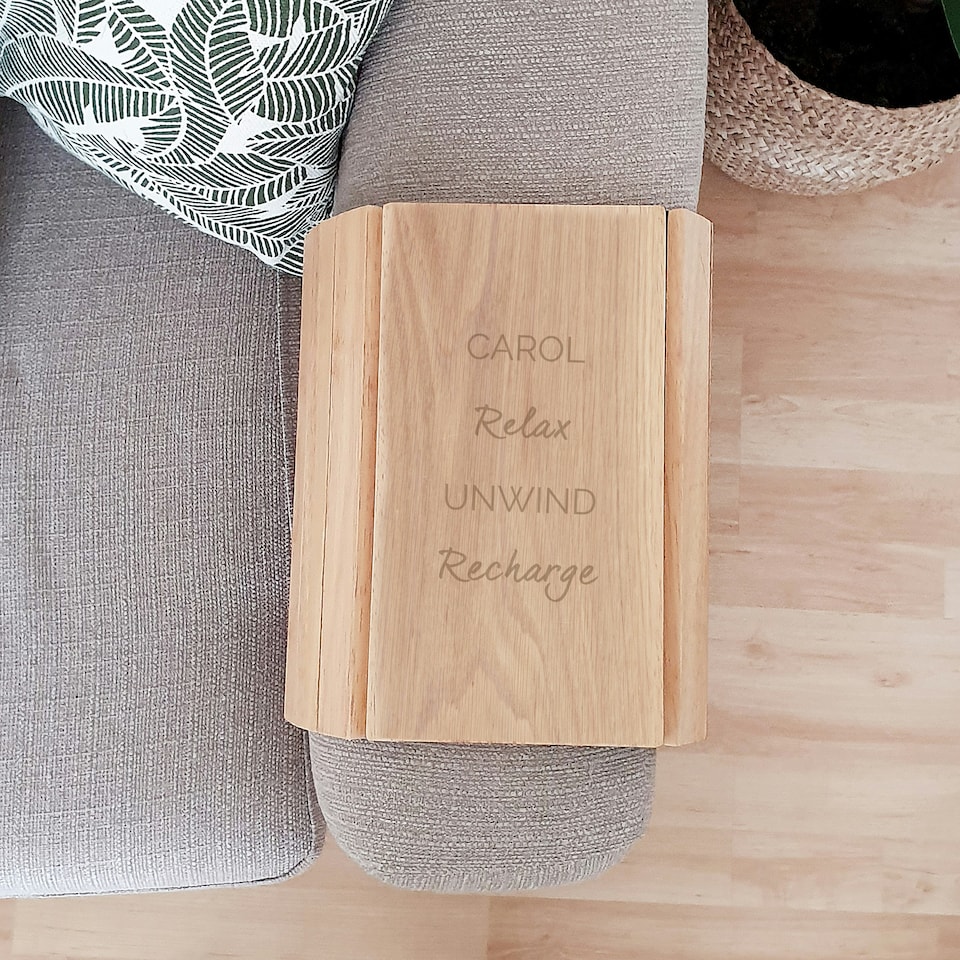 image 1 of Personalised Free Text Wooden Sofa Tray