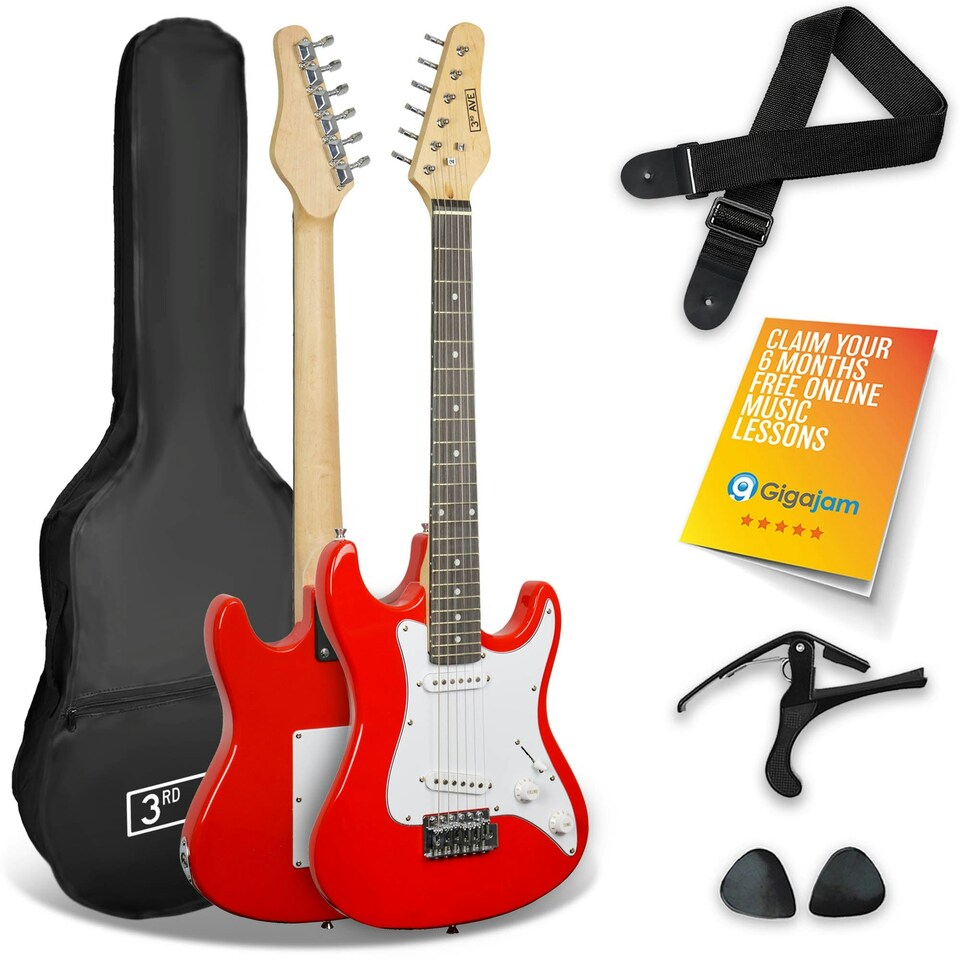 image 1 of 3rd Avenue 3/4 Size Electric Guitar Black