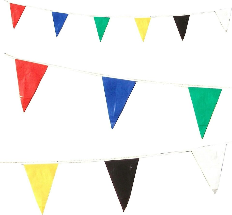 Multi Coloured Party Bunting 10m with 20 Pennants