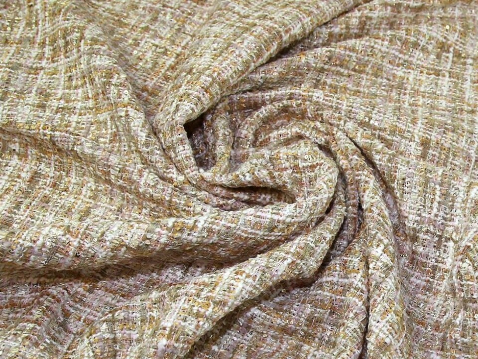 Beige Tweed Coating Fabric for Dressmaking, 150cm / 59" Wide - per metre