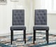 image 2 of Set of 2 Tufted Button Back Fabric Dining Chairs Grey by MCC Direct